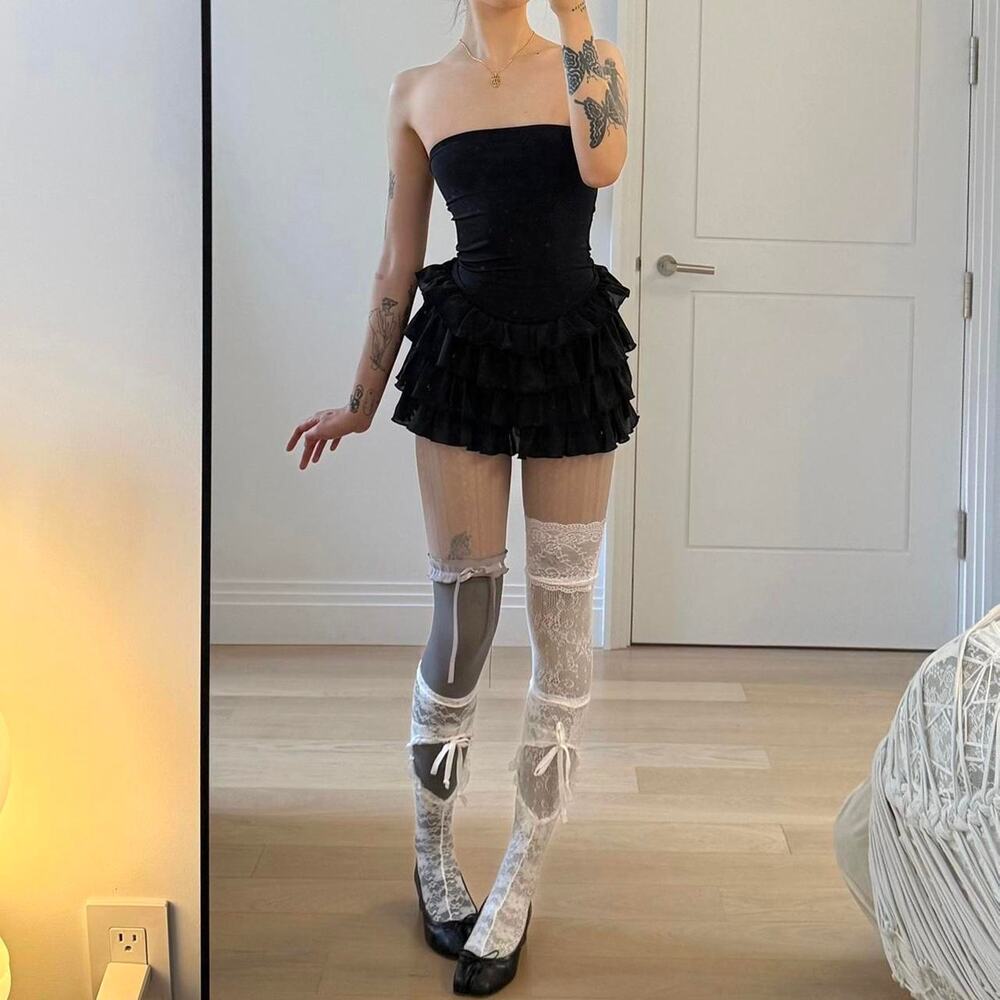 Urban outfitters black ruffle mini